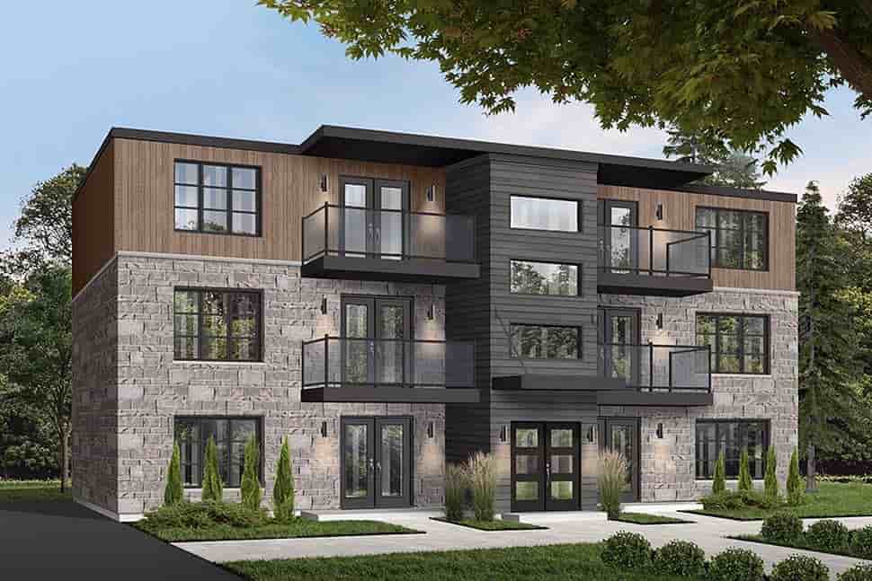 Contemporary Multi-Family Plan 65533 with 12 Beds, 6 Baths Picture 1