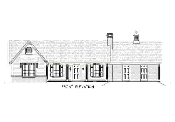 One-Story, Ranch, Traditional House Plan 65617 with 3 Beds, 2 Baths, 2 Car Garage Picture 1