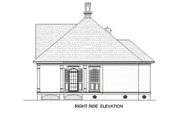 Colonial, European, One-Story, Southern House Plan 65676 with 1 Beds, 1 Baths Picture 3