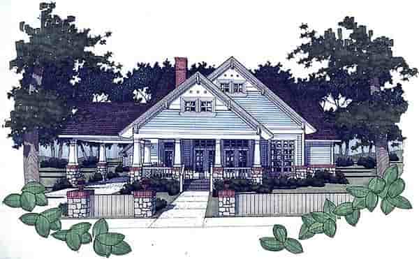 Bungalow, Craftsman House Plan 65800 with 3 Beds, 2 Baths, 2 Car Garage Picture 9