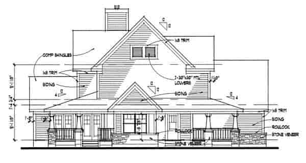 Country House Plan 65818 with 3 Beds, 2.5 Baths, 2 Car Garage Picture 1