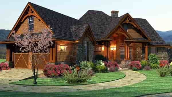 Cottage, Craftsman, Tuscan House Plan 65862 with 3 Beds, 3 Baths, 2 Car Garage Picture 1