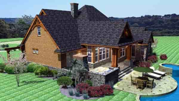Cottage, Craftsman, Tuscan House Plan 65862 with 3 Beds, 3 Baths, 2 Car Garage Picture 2