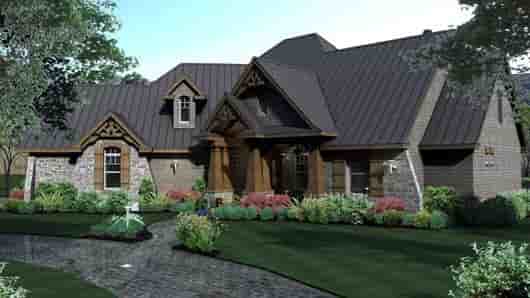 Cottage, Craftsman, Tuscan House Plan 65869 with 3 Beds, 3 Baths, 3 Car Garage Picture 2