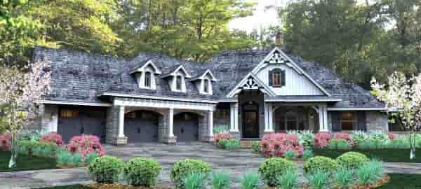 Cottage, Craftsman, Tuscan House Plan 65877 with 3 Beds, 3 Baths, 3 Car Garage Picture 1