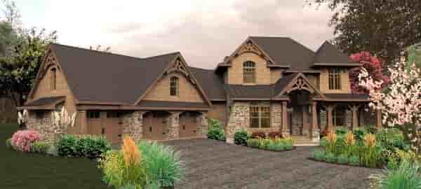 Craftsman, Tuscan House Plan 65880 with 4 Beds, 4 Baths, 3 Car Garage Picture 8