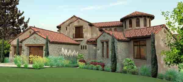 Italian, Mediterranean, Tuscan House Plan 65881 with 4 Beds, 5 Baths, 2 Car Garage Picture 1