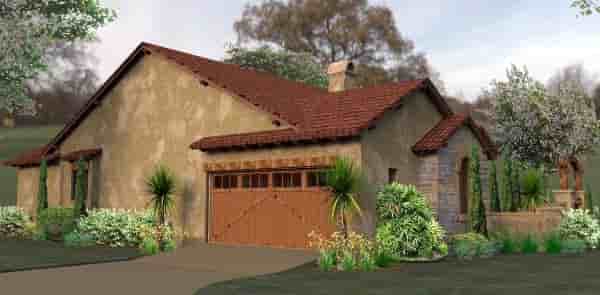 Cottage, European, Mediterranean, Tuscan House Plan 65893 with 3 Beds, 2 Baths, 2 Car Garage Picture 4