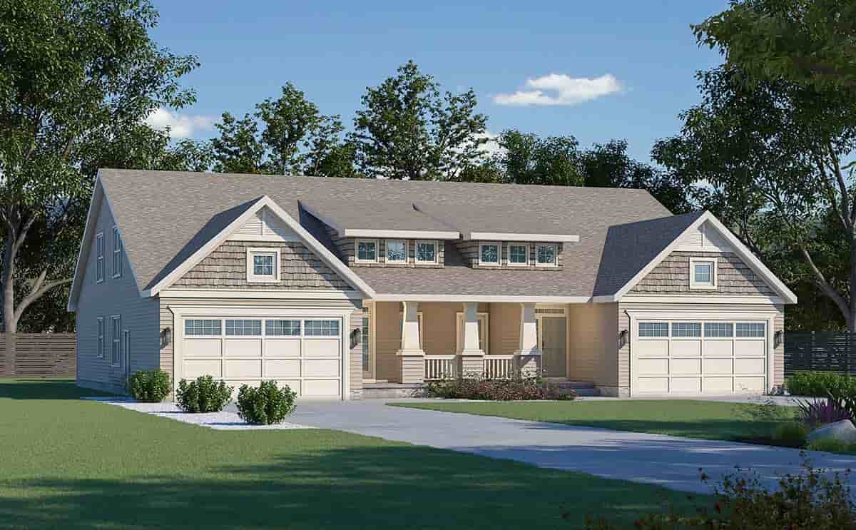 Craftsman Multi-Family Plan 66401 with 6 Beds, 6 Baths, 4 Car Garage Picture 3