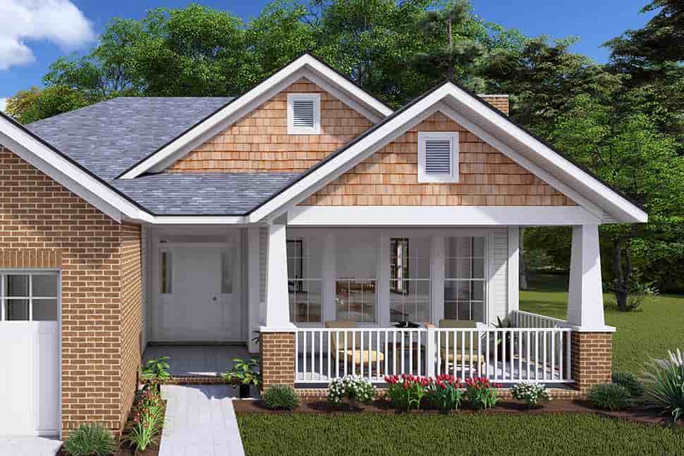 Bungalow, Cottage, Craftsman House Plan 66466 with 4 Beds, 2 Baths, 2 Car Garage Picture 3