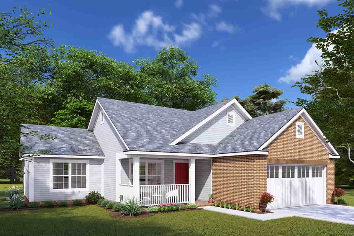 Traditional House Plan 66488 with 2 Beds, 2 Baths, 2 Car Garage Picture 2