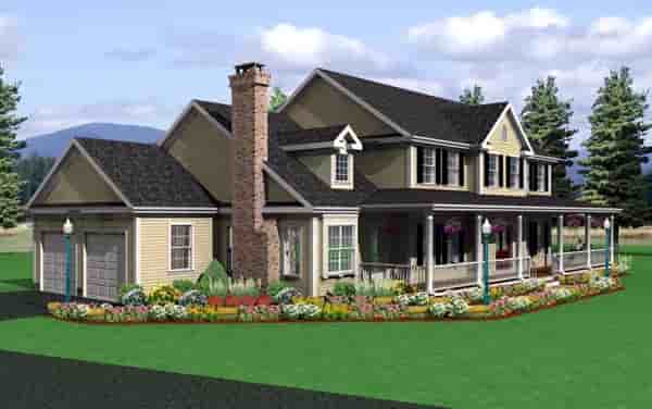 Farmhouse House Plan 67202 with 4 Beds, 3 Baths, 2 Car Garage Picture 1