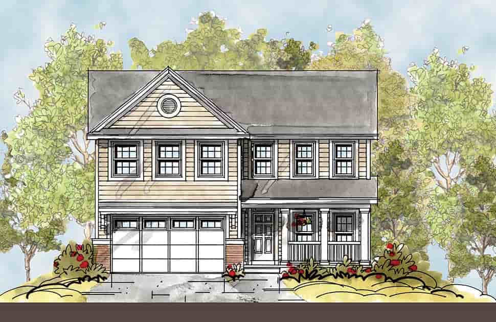 Traditional House Plan 67855 with 4 Beds, 3 Baths, 2 Car Garage Picture 4