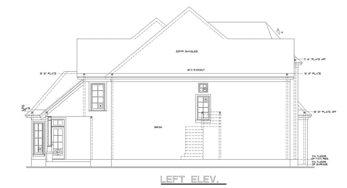 European, Victorian House Plan 68134 with 4 Beds, 4 Baths, 3 Car Garage Picture 2