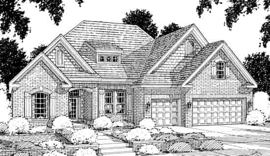 French Country House Plan 68145 with 4 Beds, 4 Baths, 3 Car Garage Picture 1