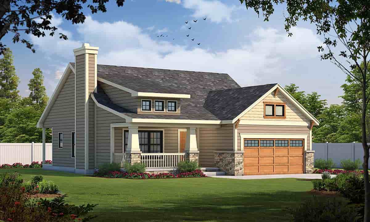 Craftsman House Plan 68231 with 3 Beds, 2 Baths, 2 Car Garage Picture 4