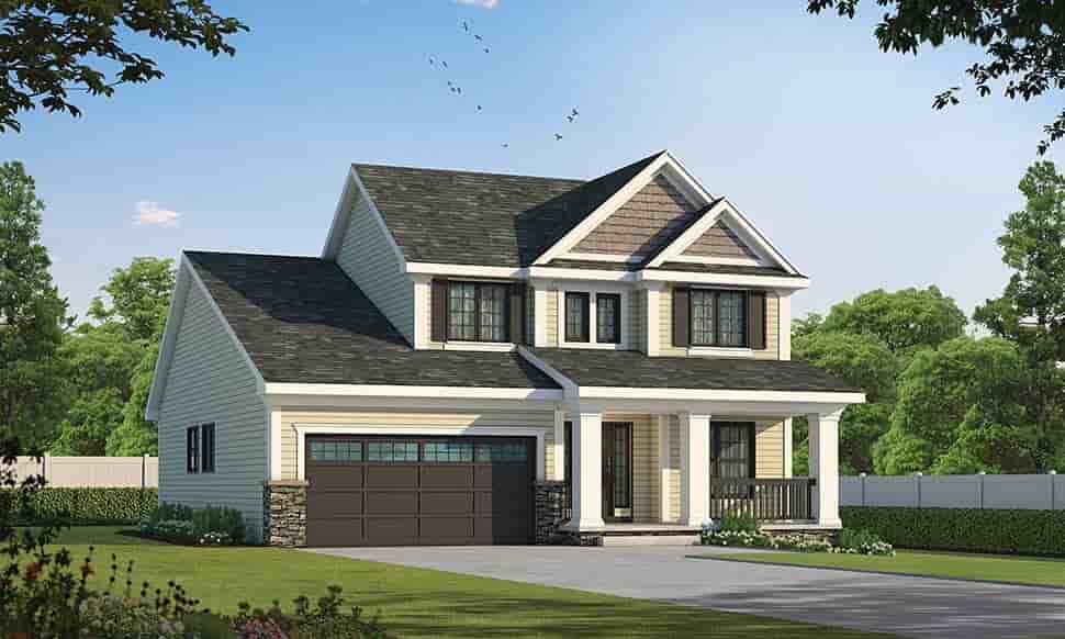 Narrow Lot, Traditional House Plan 68235 with 3 Beds, 3 Baths, 2 Car Garage Picture 3
