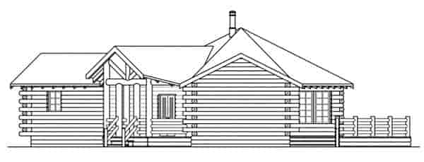 Log, One-Story House Plan 69205 with 2 Beds, 2 Baths Picture 2