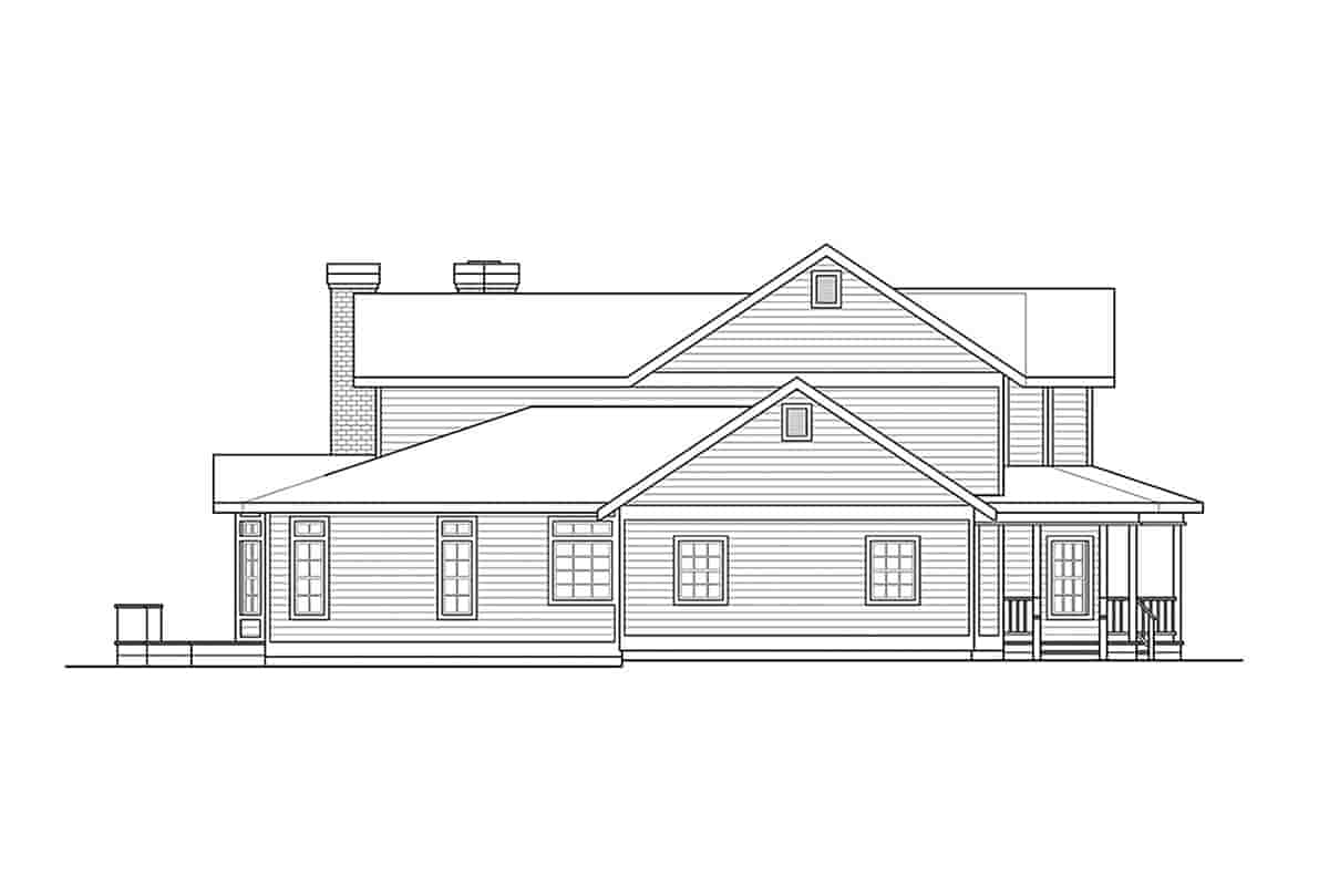Country, Farmhouse House Plan 69366 with 4 Beds, 3.5 Baths, 3 Car Garage Picture 2