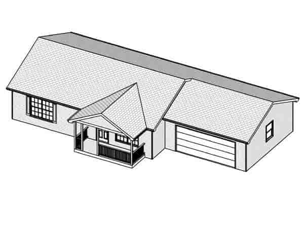 Traditional House Plan 70119 with 3 Beds, 1 Baths, 2 Car Garage Picture 1