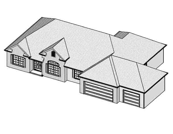 Traditional House Plan 70124 with 3 Beds, 2 Baths, 3 Car Garage Picture 1