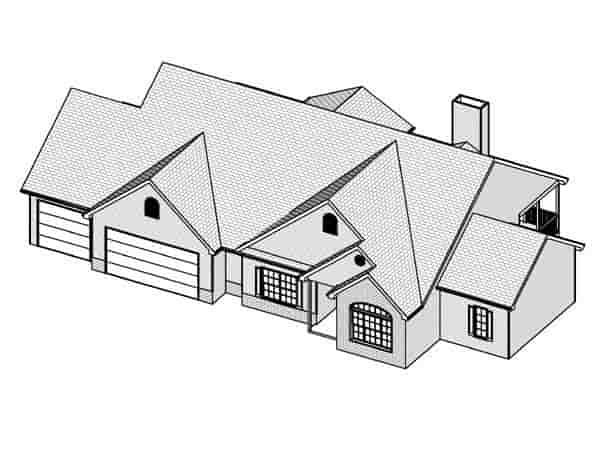 Traditional House Plan 70128 with 3 Beds, 2 Baths, 3 Car Garage Picture 1