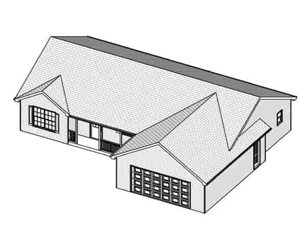 Traditional House Plan 70168 with 3 Beds, 3 Baths, 2 Car Garage Picture 1
