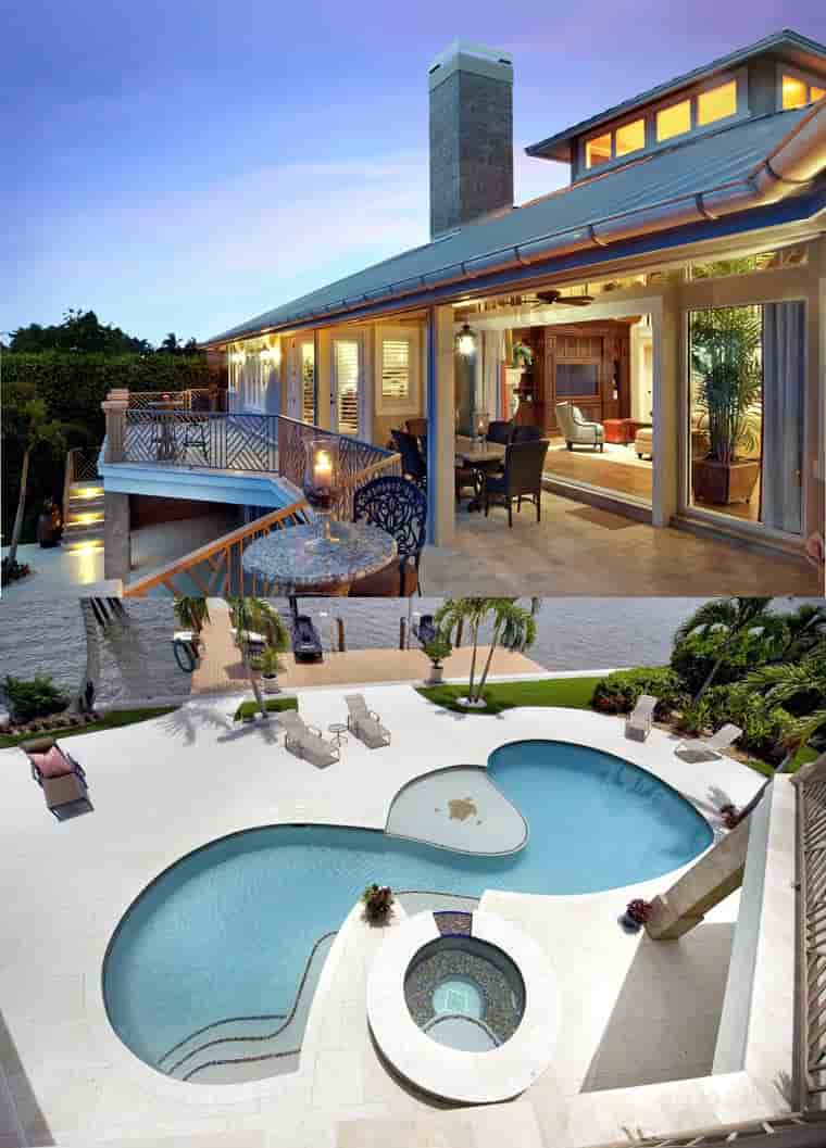 Coastal, Contemporary, Florida, Mediterranean House Plan 71509 with 3 Beds, 4 Baths, 4 Car Garage Picture 1