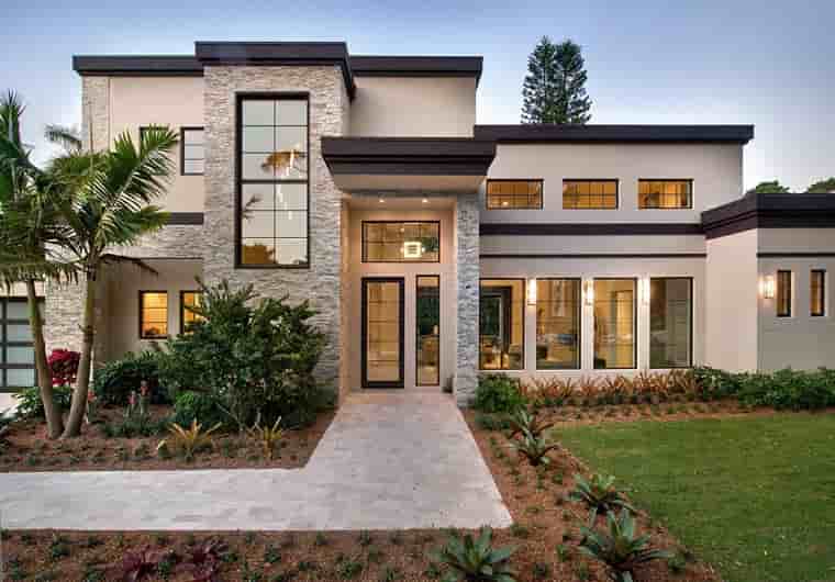 Contemporary, Modern House Plan 71535 with 4 Beds, 6 Baths, 3 Car Garage Picture 2