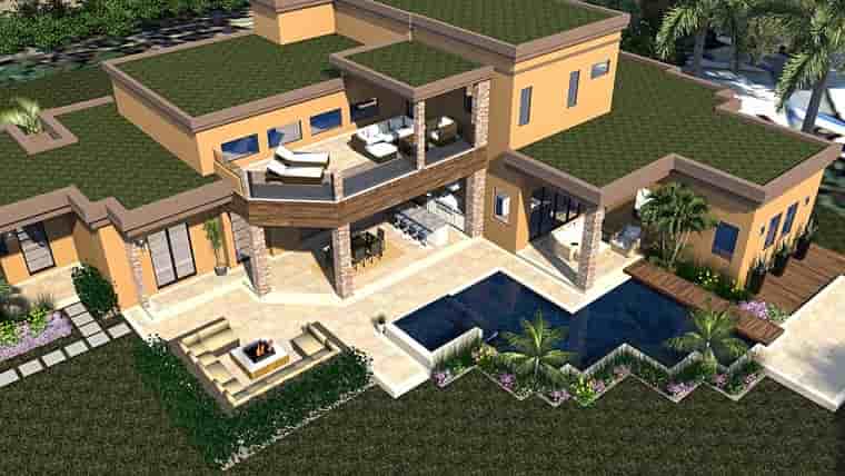 Contemporary, Modern House Plan 71554 with 6 Beds, 7 Baths, 3 Car Garage Picture 4