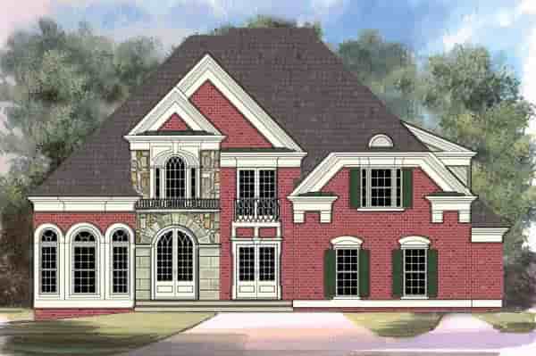 European, Greek Revival House Plan 72002 with 5 Beds, 3 Baths, 2 Car Garage Picture 1
