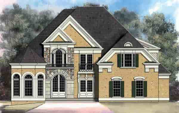 European, Greek Revival House Plan 72002 with 5 Beds, 3 Baths, 2 Car Garage Picture 2