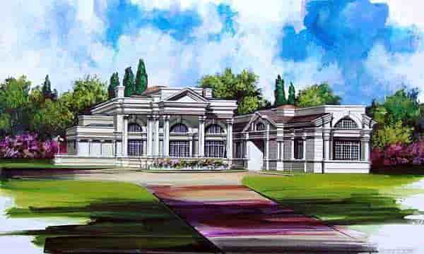 Colonial, Greek Revival House Plan 72116 with 5 Beds, 6 Baths, 9 Car Garage Picture 2