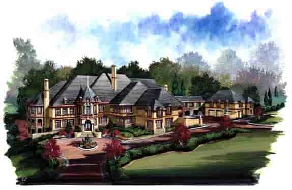 European, Greek Revival House Plan 72128 with 6 Beds, 9 Baths, 5 Car Garage Picture 1