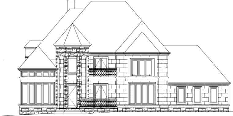 European, Greek Revival House Plan 72153 with 4 Beds, 4 Baths, 3 Car Garage Picture 3