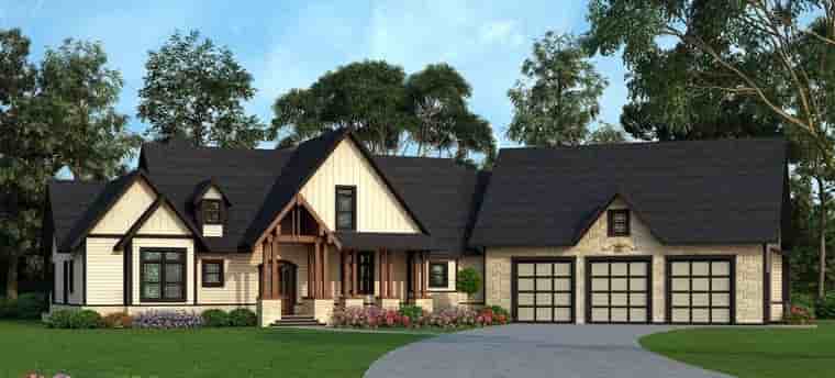 Country, Craftsman, Farmhouse, Traditional House Plan 72170 with 3 Beds, 3 Baths, 3 Car Garage Picture 1