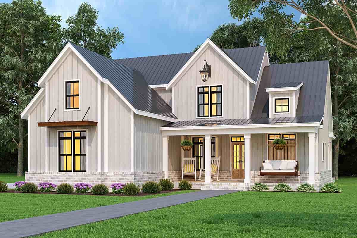 Country, Farmhouse, Southern House Plan 72252 with 3 Beds, 4 Baths, 2 Car Garage Picture 1