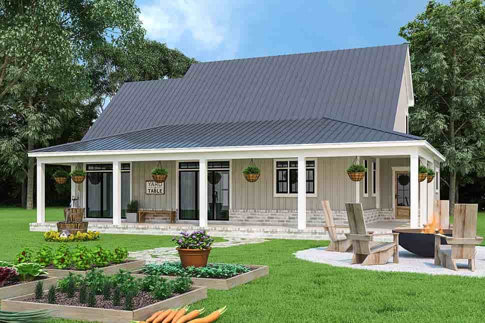 Country, Farmhouse, Southern House Plan 72252 with 3 Beds, 4 Baths, 2 Car Garage Picture 2