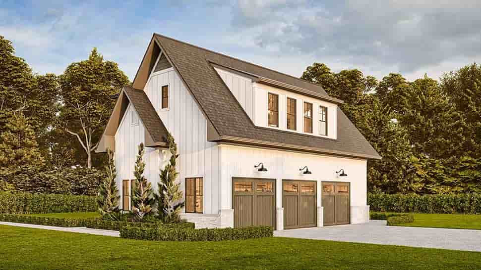 Country, Traditional Garage-Living Plan 72272 with 1 Beds, 1 Baths, 3 Car Garage Picture 3