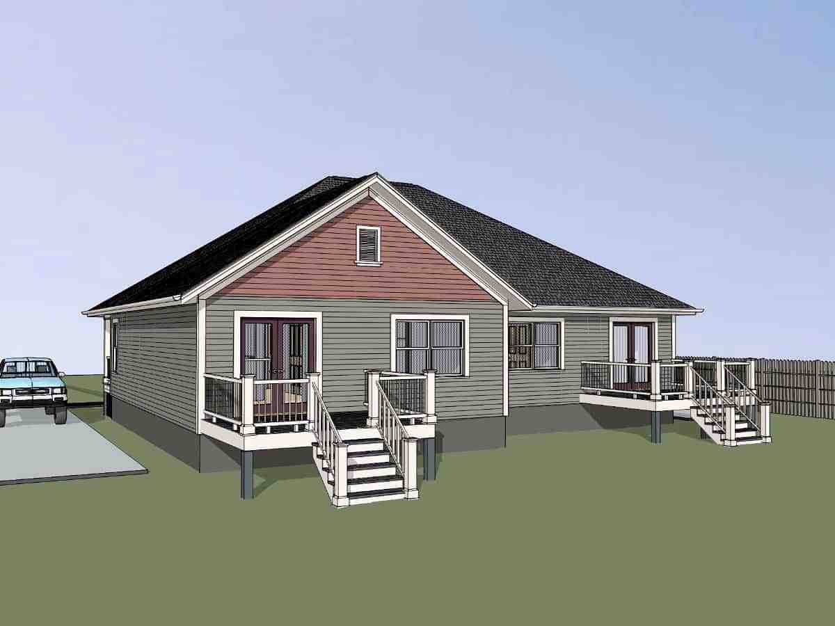 Bungalow Multi-Family Plan 72782 with 4 Beds, 2 Baths Picture 1