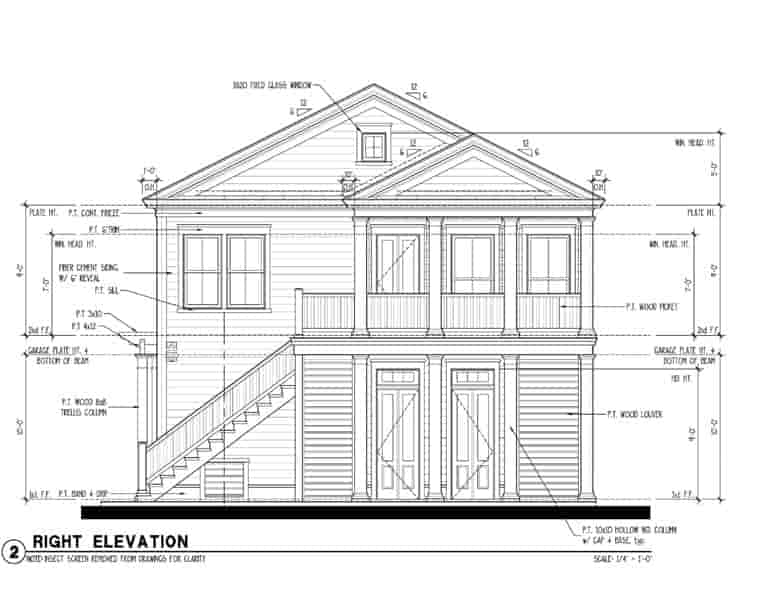 Colonial, Historic, Traditional 2 Car Garage Apartment Plan 73827 with 2 Beds, 1 Baths Picture 2