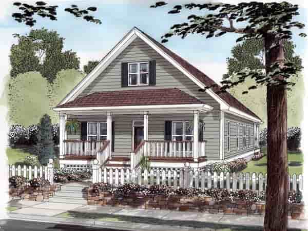 Bungalow, Cottage, Country, Traditional House Plan 74001 with 3 Beds, 2 Baths, 2 Car Garage Picture 1