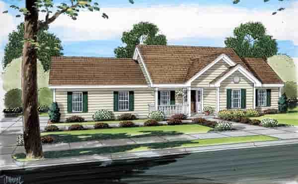 Country, Ranch, Traditional House Plan 74007 with 3 Beds, 2 Baths, 2 Car Garage Picture 1