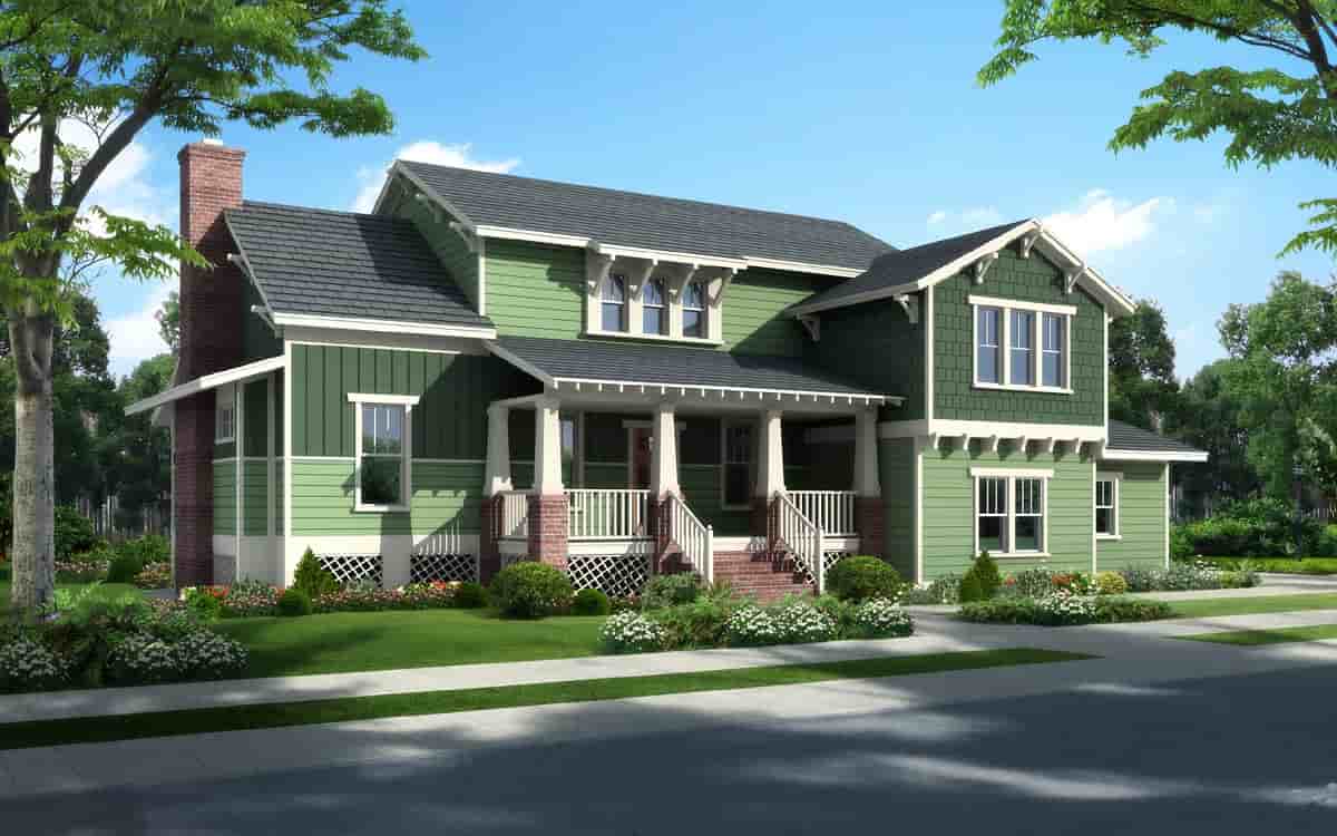 Bungalow, Cottage, Craftsman, Traditional House Plan 74012 with 4 Beds, 4 Baths, 2 Car Garage Picture 1
