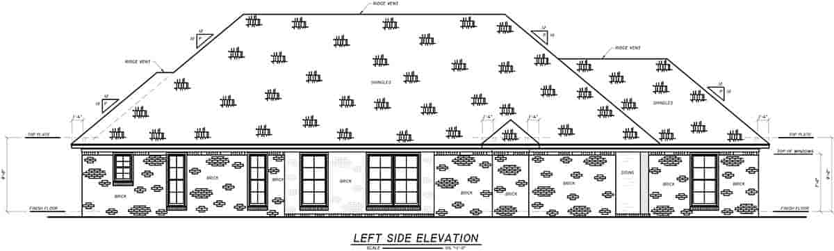 European, French Country House Plan 74634 with 3 Beds, 2 Baths, 2 Car Garage Picture 2