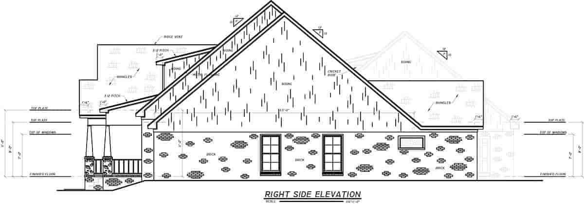 Craftsman, Farmhouse, Traditional House Plan 74636 with 3 Beds, 3 Baths, 2 Car Garage Picture 1