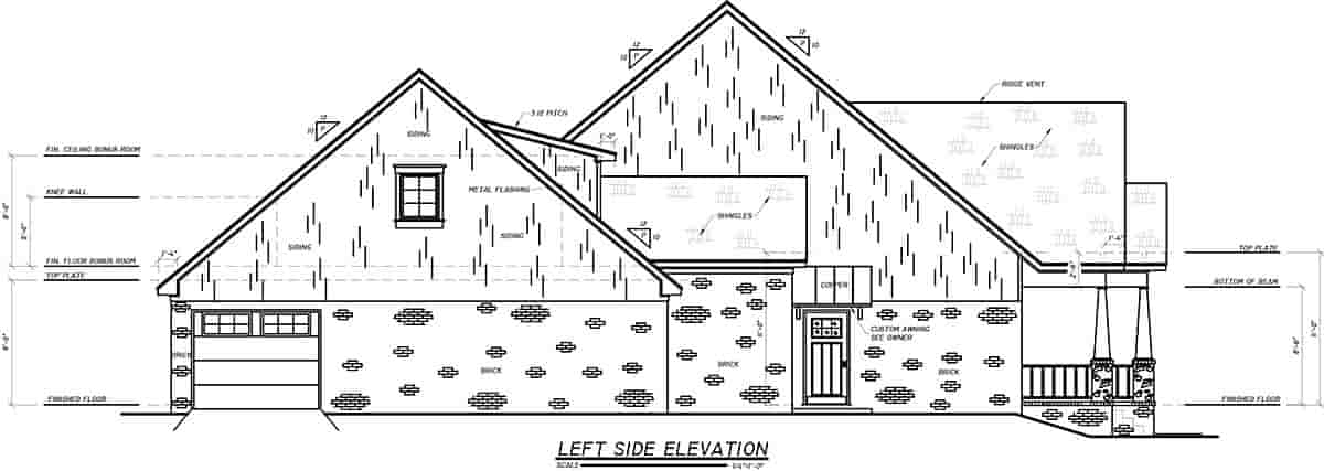 Craftsman, Farmhouse, Traditional House Plan 74636 with 3 Beds, 3 Baths, 2 Car Garage Picture 2