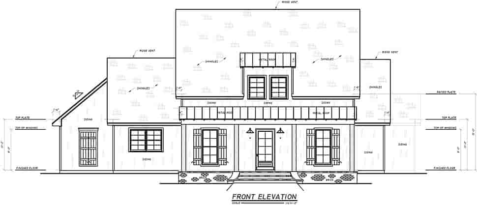 Farmhouse, Southern, Traditional House Plan 74644 with 3 Beds, 4 Baths, 3 Car Garage Picture 2
