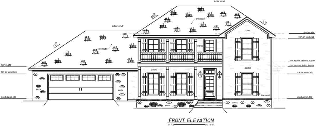 Historic, Plantation, Southern, Traditional House Plan 74653 with 4 Beds, 3 Baths, 2 Car Garage Picture 1