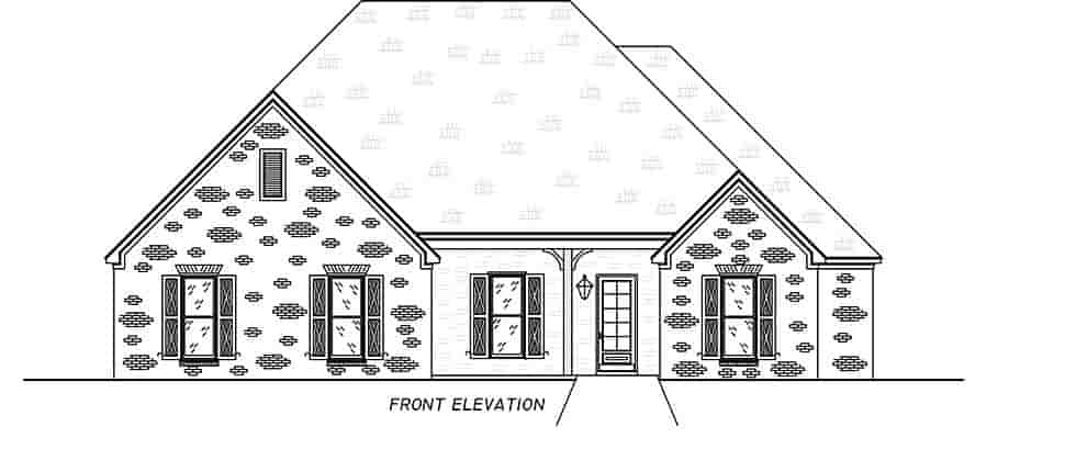 French Country, Traditional House Plan 74661 with 4 Beds, 3 Baths, 2 Car Garage Picture 3
